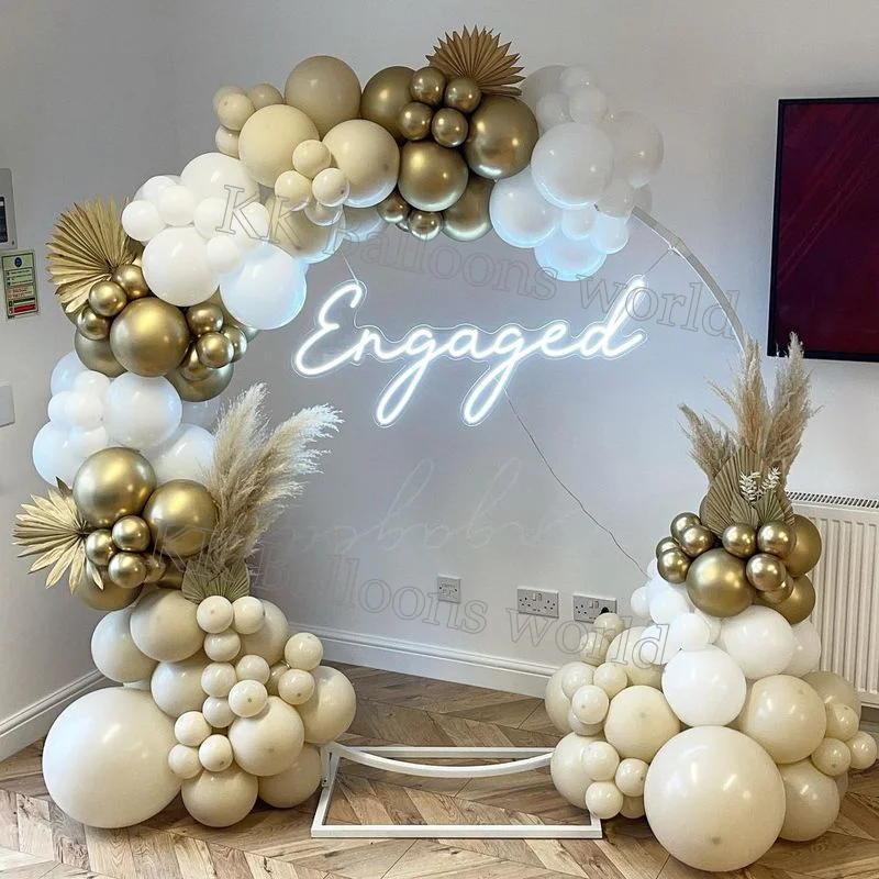 

Valentine's Day Wedding Birthday Party 157pcs Retro Sandy White Balloons Garland Arch Kit White Decoration Baby Shower Supplies