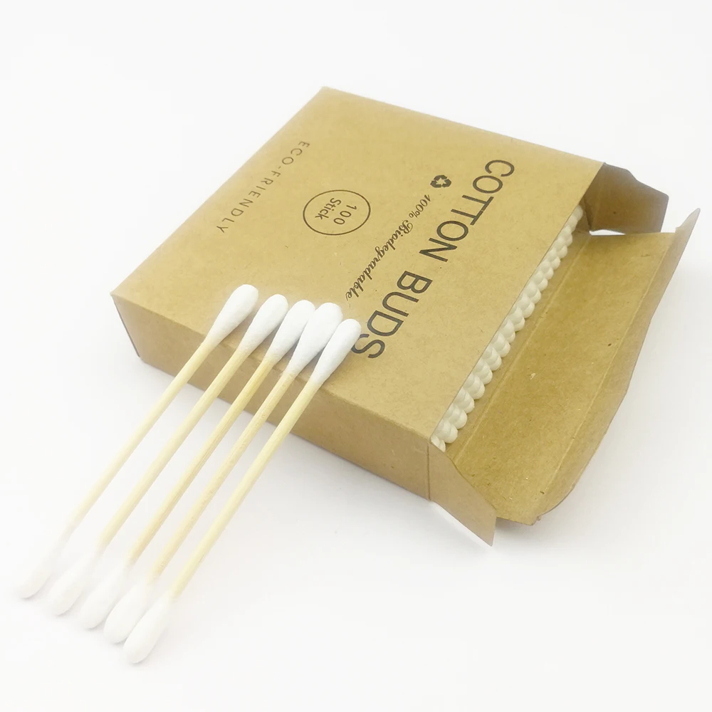 Бамбуковый ватный тампон с двойной головкой 100 шт./упак. женские ватные тампоны