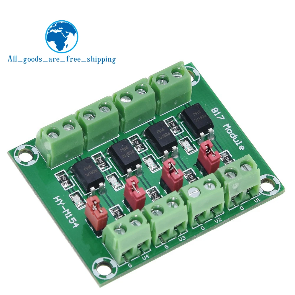 4 Way Optocoupler PC817 4 канальная оптопара изоляционная плата преобразователь напряжения адаптер модуль 3,6-30 в драйвер фотоэлектрический изолированный модуль PC 817 - Цвет: 4 Way Optocoupler