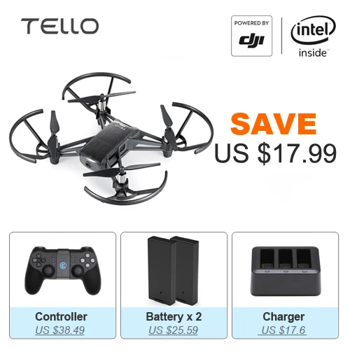 Tello Combo DJI Tello камера Дрон EDU версия программируемый Дрон с кодированием образование 720P HD Трансмиссия Квадрокоптер FVR вертолет - Цвет: Tello Combo