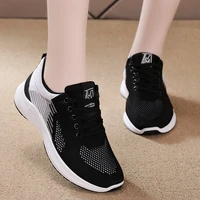 zapatos de mujer 2022 new breathable shoes for women sneakers stretch fabric lace up casual lady shoes platform sneakers woman