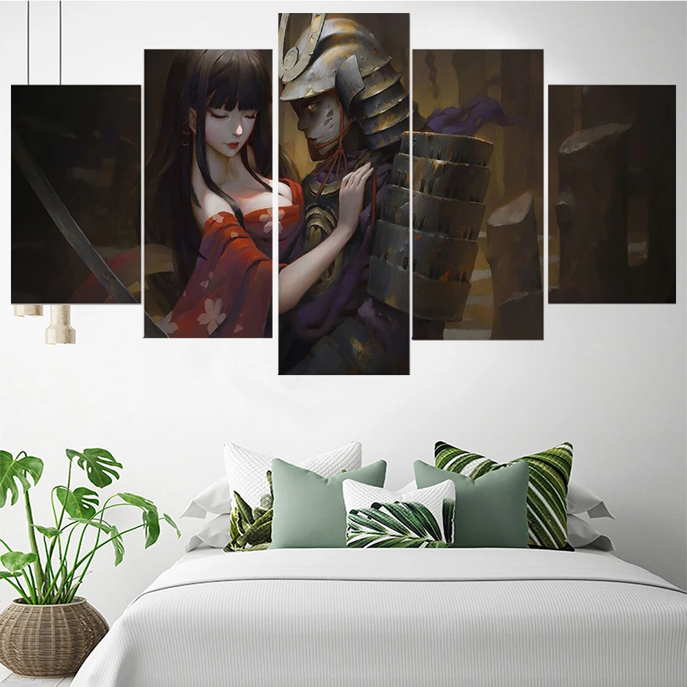 

5 Pieces Wall Art Canvas Painting Anime Character Poster Modern Home Decoration Pictures Modular Living Room Bedroom Framework