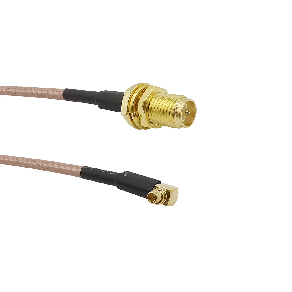 RP-SMA Женский к MMCX Мужской правый угол RF RG316D двойной щит Серебряный Пигтейл/провод