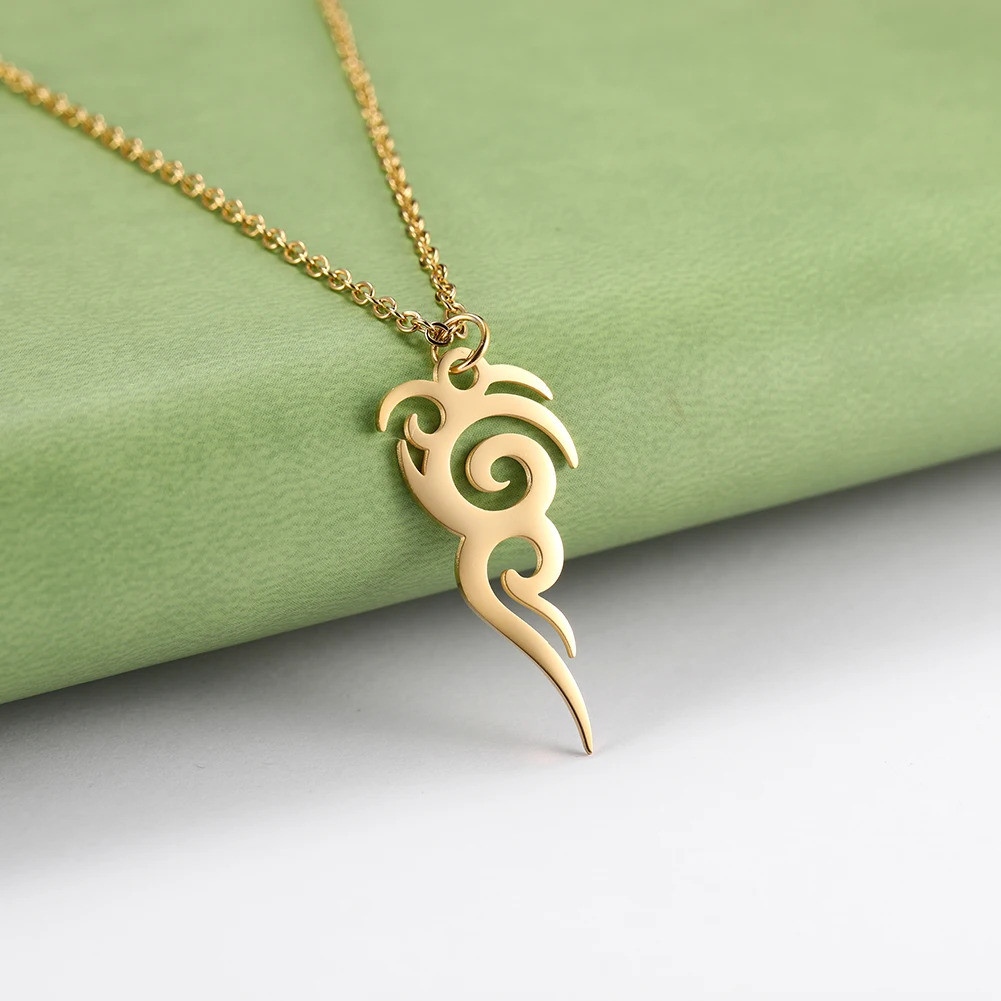 

LIKGREAT Retro Tribal Totem Easter Pendant Necklaces for Men Ancient Amulet Gold Color Stainless Steel Hollow Jewelry