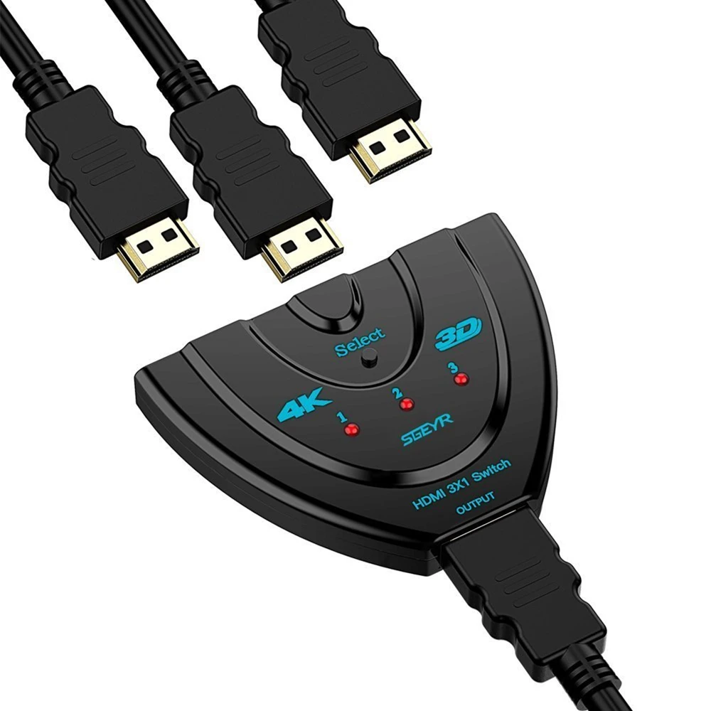 SGEYR Переходник HDMI разветвитель 4K * 2K 3 порта s мини Коммутатор 1 4 1080P переключатель в