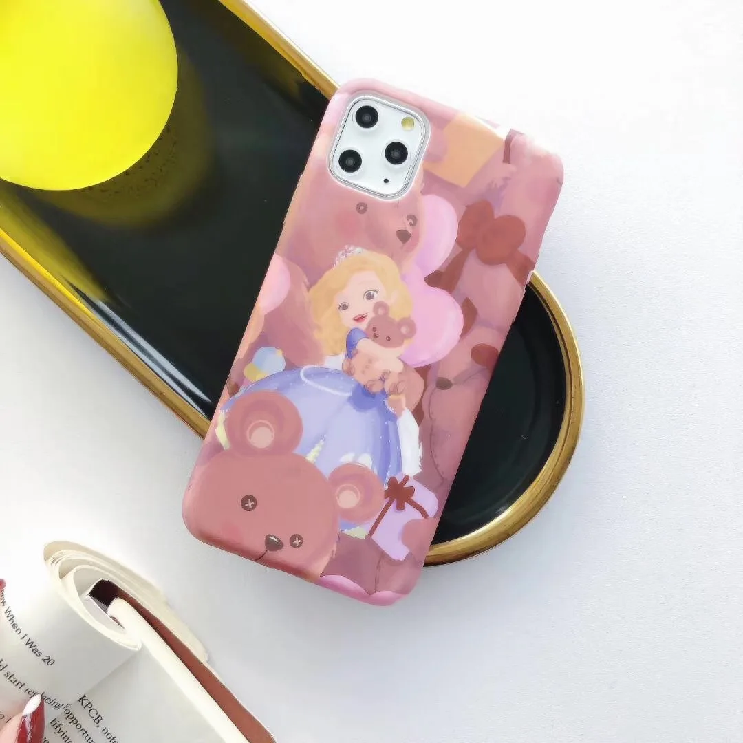Luxury Brand Princess girl Bear Phone Case For Apple iPhone 7 8 6 S Plus 11 Pro X XS Max XR Thick soft tpu Cover Fundas |