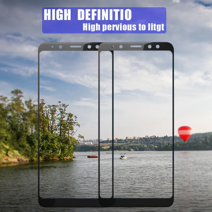 Защитное стекло с полным покрытием для Samsung Galaxy A8 2018 Samsug A 8 A6 6 Plus тремпом 6a 8a пленка