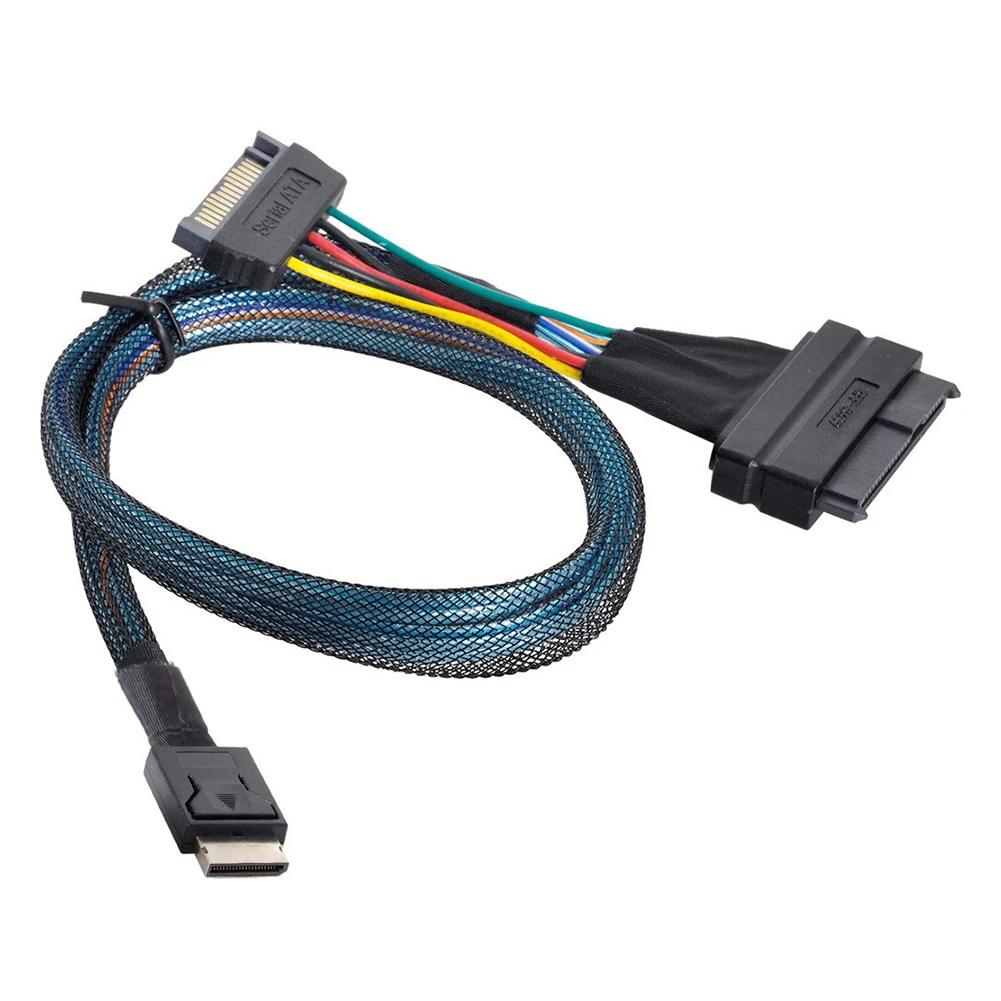 

Кабель SATA SFF8611, 38 контактов к U.2 SAS SFF-8639 + 15 контактов SATA, кабель питания, кабель передачи данных сервера для настольного ПК, 0,5 м