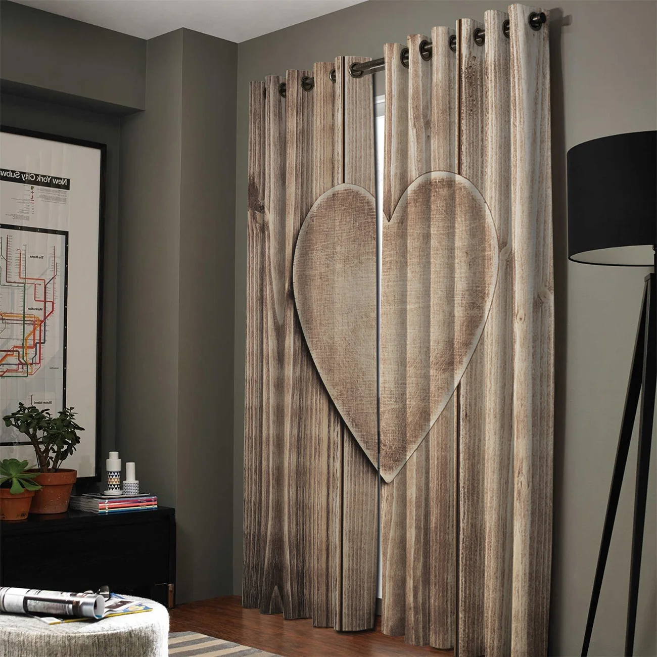 Старинная деревянная доска в форме сердца текстурные оконные шторы занавески