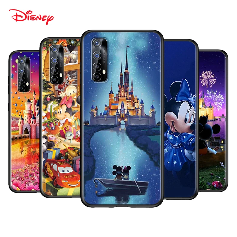 

Silicone Black Cover Disney Mickey Castle For Realme 2 3 3i 5 5S 5i 6 6i 6S 7 Global X7 Pro 5G Phone Case Shell