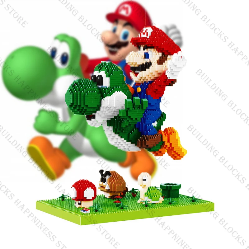 Super Mario Building Blocks Bros with Flying Yoshi Education Diamond Micro Bricks Action Model Figures Toys for Children | Игрушки и
