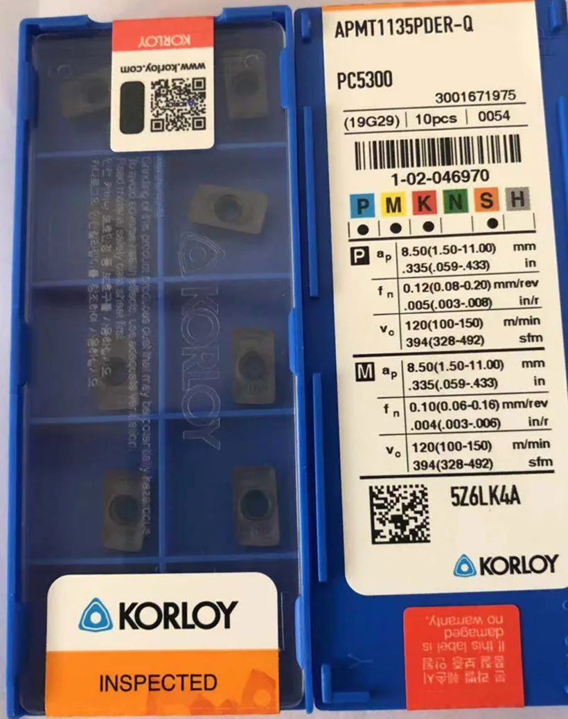 APMT1135PDER Q PC5300 APMT1604PDER 100% оригинальные KORLOY APMT1135 APMT1604 карбидная вставка|Токарный