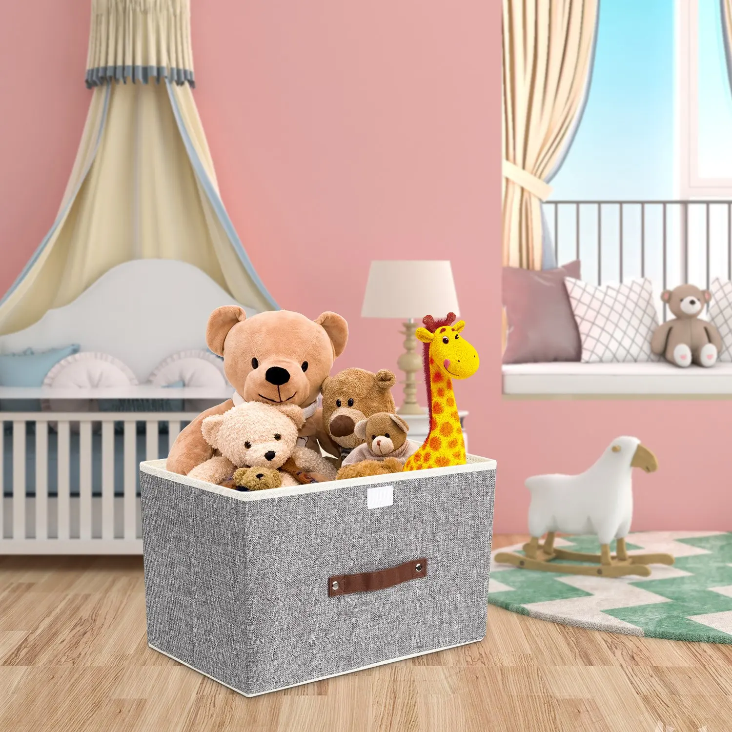 

2020 Foldable Storage Box Home Toys Clothes Organizer Box Multifunction Lid and Handle Nonwoven Home Storage Basket