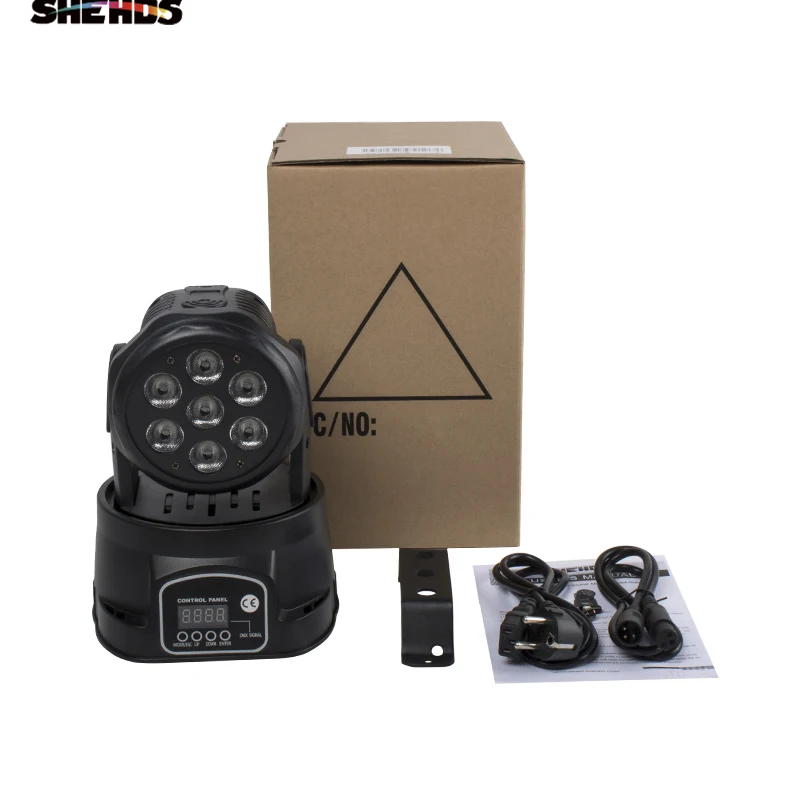 Светодиодный светильник 6 в 1 с вращающейся головкой 7x18 Вт|Эффект освещения сцены|