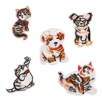 50pcs/lot Embroidery Patches Cute Dog Cat Animal Jacket Jean Backpack Biker Clothing Decoration Diy Iron Heat Transfer Applique