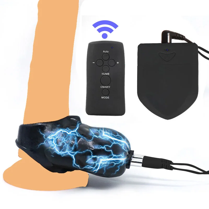 Электро пенис замок мошонки с мягкими шипами секс-растягиватель - Цена: 1025.76