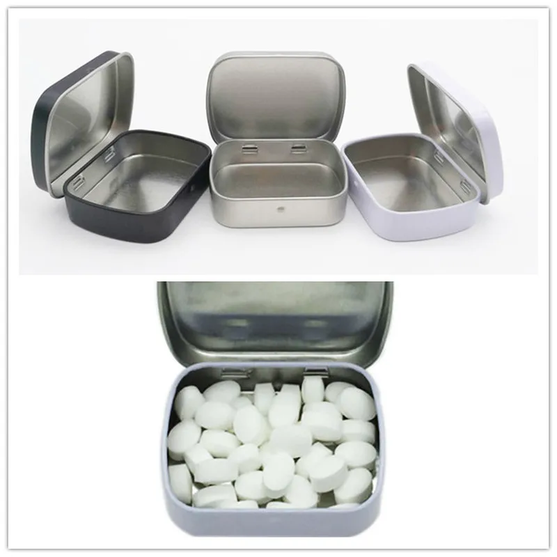 1 шт. дорожный серебристый металлический прямоугольный контейнер для