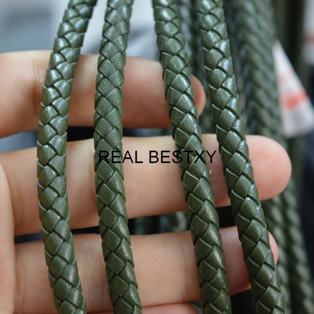 Прибл. 5 м/лот: 6 мм кружево из натуральной коровьей кожи в стиле милитари