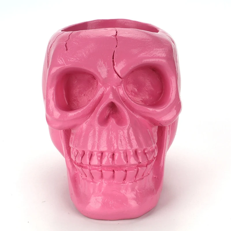 

Skull Office Stationery Storage Pen Container Terror Funny Man Skull Makeup Pen Storage Container