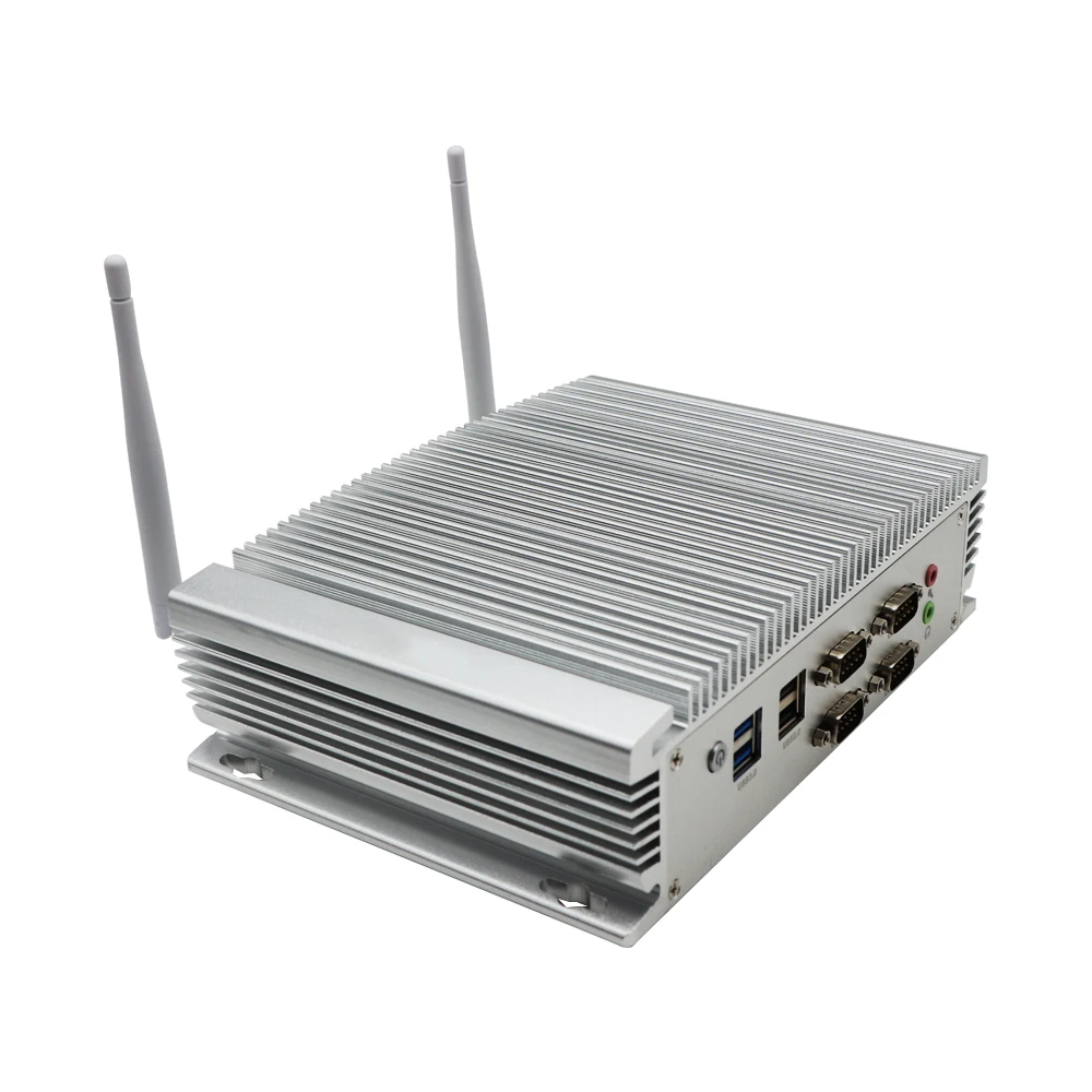 Eglobal 2 * Intel LAN промышленный безвентиляторный мини ПК Windows 10 Core i5 6360u 6COM GPIO VGA HD 4G SIM