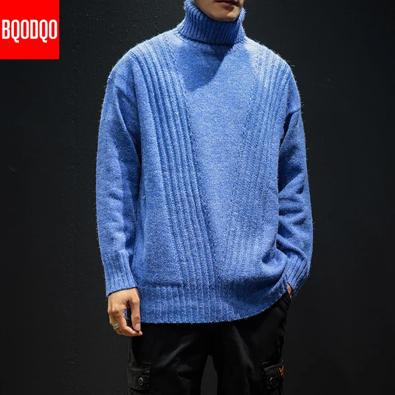 Пуловер шерстяной свитер для мужчин осень зима вязаный Хип хоп джемпер мужской