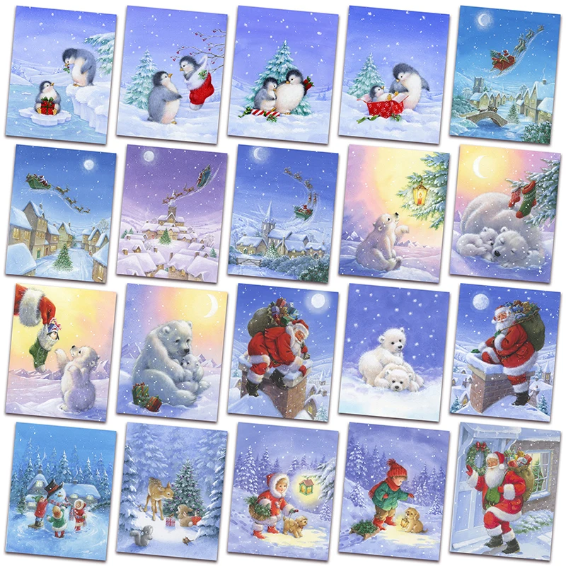 

New Full Diamond mosaic Christmas snowman 5D Diamond painting embroidery picture santa Penguin bear cross stitch Home decor 2910