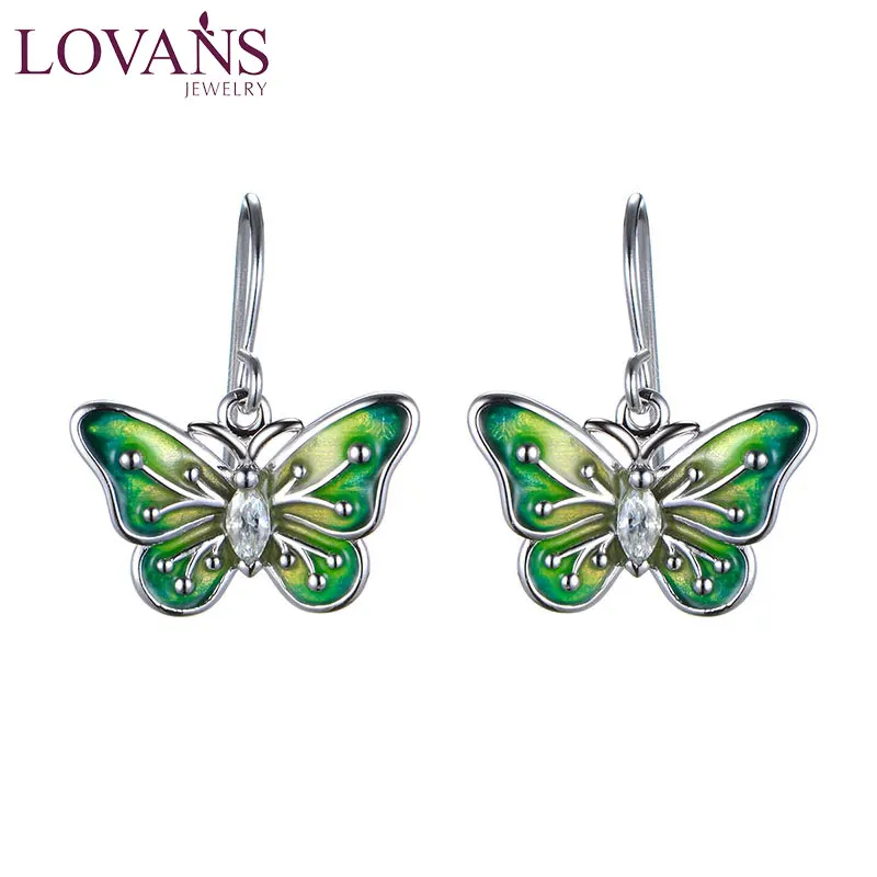 

LOVANS Elegant Naturel Pearl Women Earrings Butterfly Dangle Earrings Enamel Jewellry Christmas 2021 Trend Hanging Earrings
