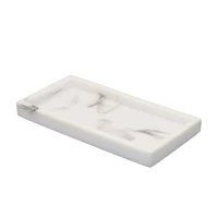 resin soap countertop non slip marble texture storage cosmetic organizer rectangular plate home decor bathroom tray modern hotel