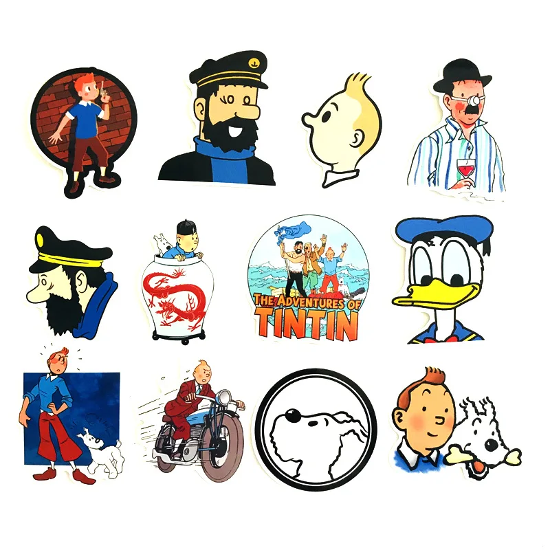 Наклейки TD ZW Приключения Тинтина виниловые Стикеры для сноуборда ноутбука