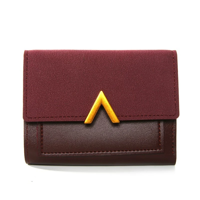 

Short Women wallets Matte Leather Hasp Small Wallet PU Leather Solid Purses Credit Cards Money Panelled Mini Wallet