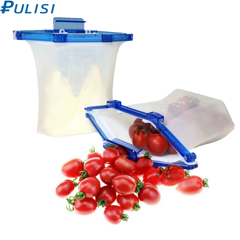 Новейший одношаговый замок герметичный стоячий силиконовый мешок контейнеры