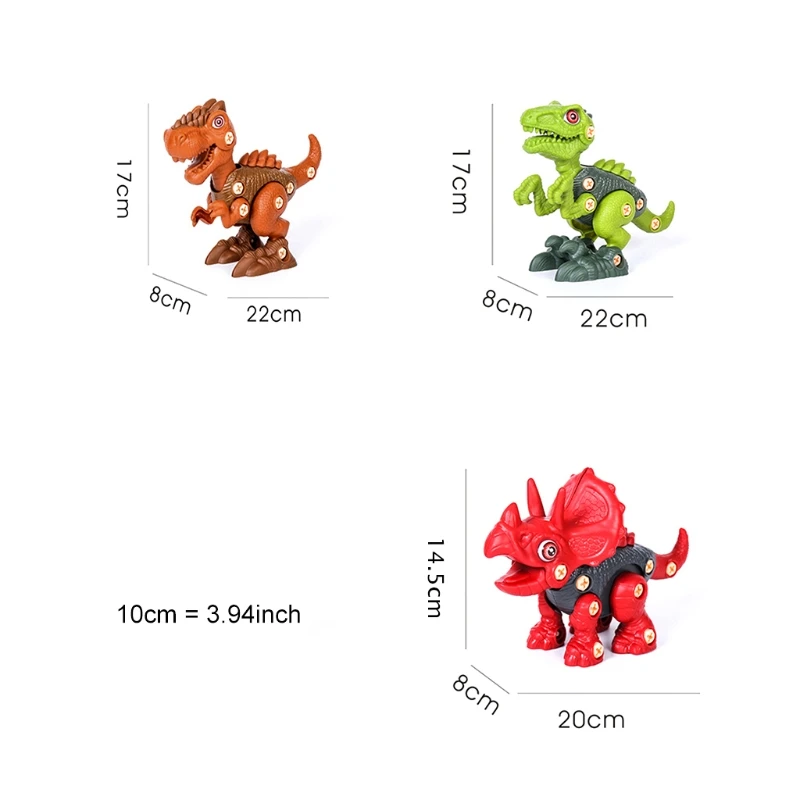 

DIY Splicing Take Apart Dinosaur Toys with Screwdriver Tools Assembly Building Animal Dinosaur Figures
