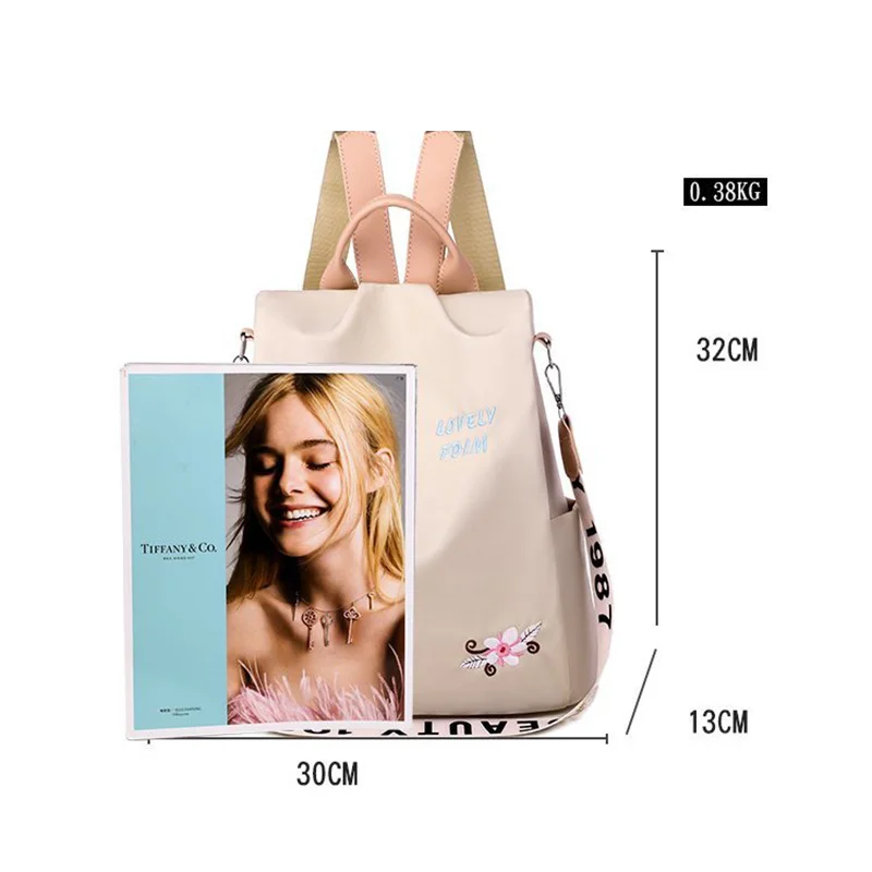 Новые анти кражи Оксфорд рюкзаки для женщин в китайском стиле вышивка сзади