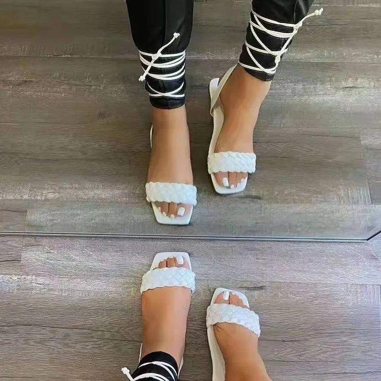 

Flat Sandals Women Shoes 2021 New Fashion Ankle Straps Gladiator Shoes Women Casual Open Toe Flip Flops Female Slippers Designer