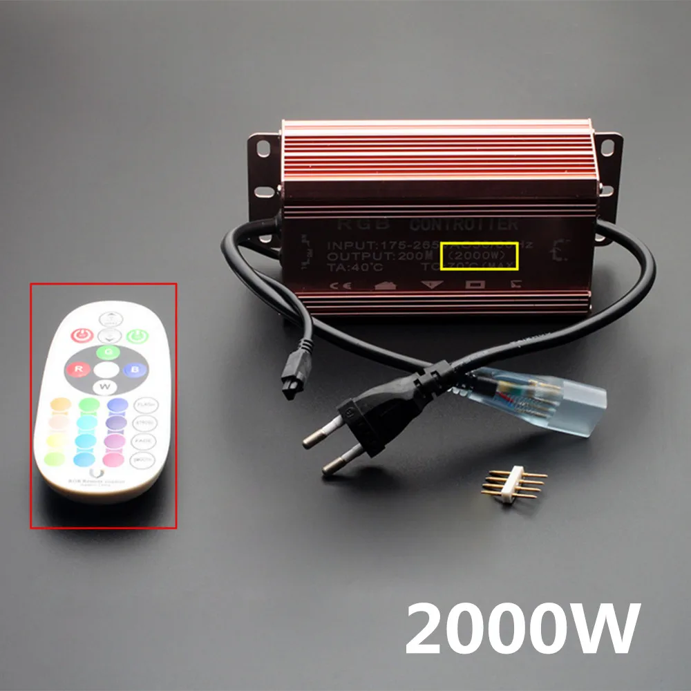 EU 220V Waterproof 24key IR remote controller 1500W 2500W For 5050 2835 RGB LED Strip Neon Light | Лампы и освещение