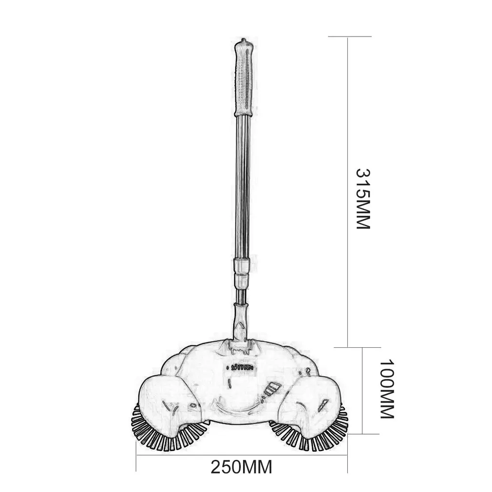 

Household Floor Sweeping Machine Rotatable Cleaner Without Electricity Handheld Sweeper With Adjustable Handle Cleaning Tool