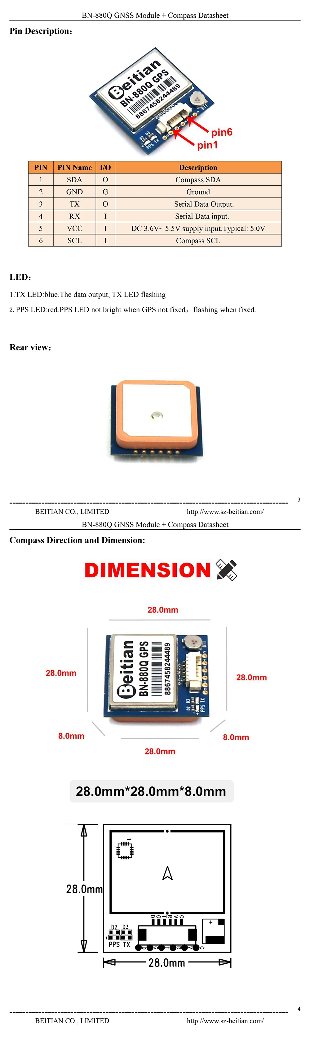 BEITIAN компас QMC5883L AMP2.6/PIX4/PIXHAWK GNSS gps ГЛОНАСС двойной контроль полета gps модуль BN-880Q