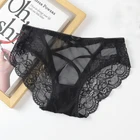 Кружевные женские трусики, сексуальное прозрачное нижнее белье, женское нижнее белье с вырезами, трусики с низкой талией, женские трусы