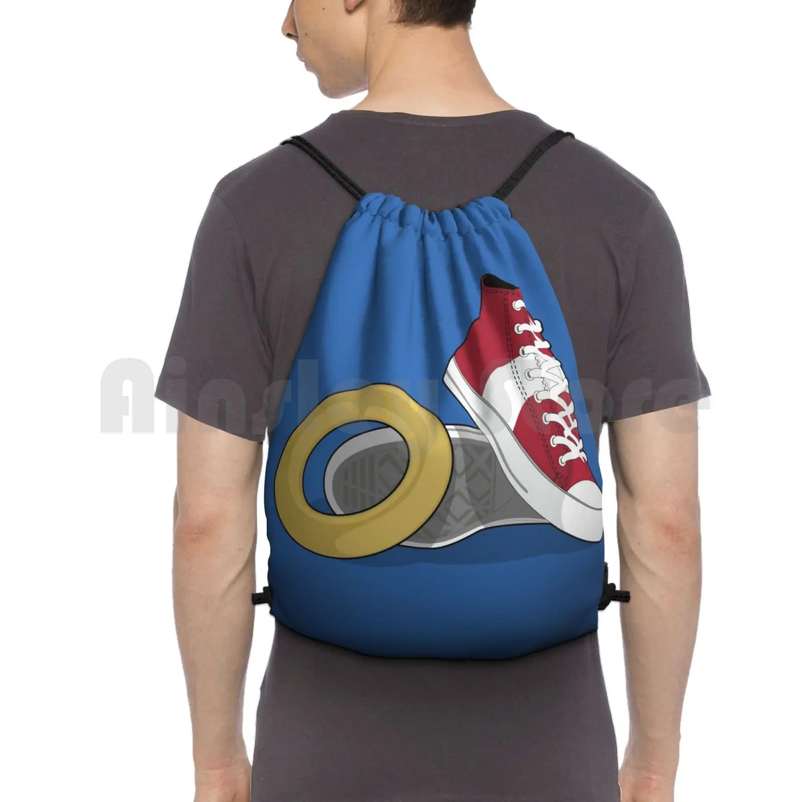 

Backpack Drawstring Bag Riding Climbing Gym Bag Hedgehog Ring Video Game Computer Game Sneakers Trainers Gaming Master