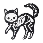 Брошь из металлического сплава с изображением черной кошки скелета персонализированные ювелирные изделия европейские и американские панк ретро ювелирные изделия