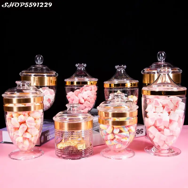 

Transparent Candy Jar Food Grade Acrylic Sealed Jar Kitchen Spice Whole Grain Dried Fruit Snack Storage Box Home Dessert Table