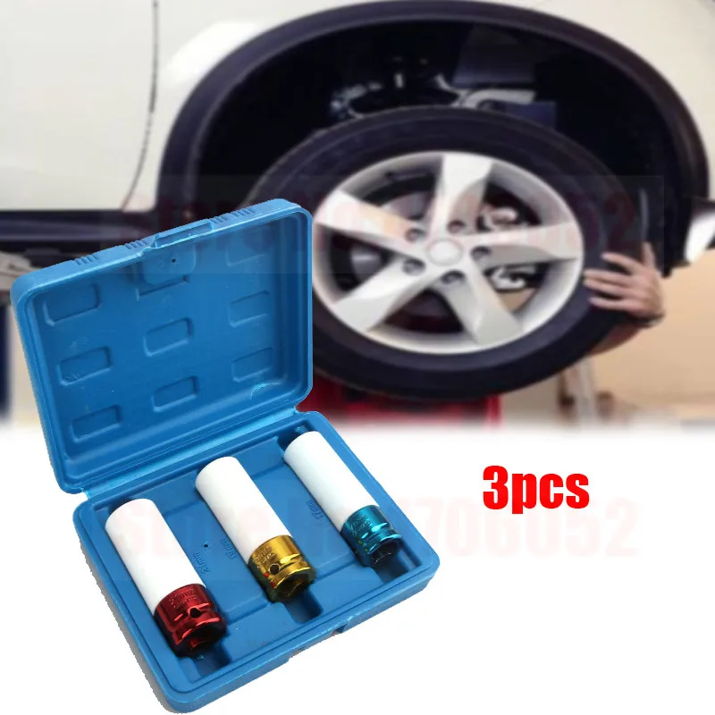 3 шт тонкостенный сплав колеса гайка гнездо глубокого удара набор гнезда 17 мм 19 21