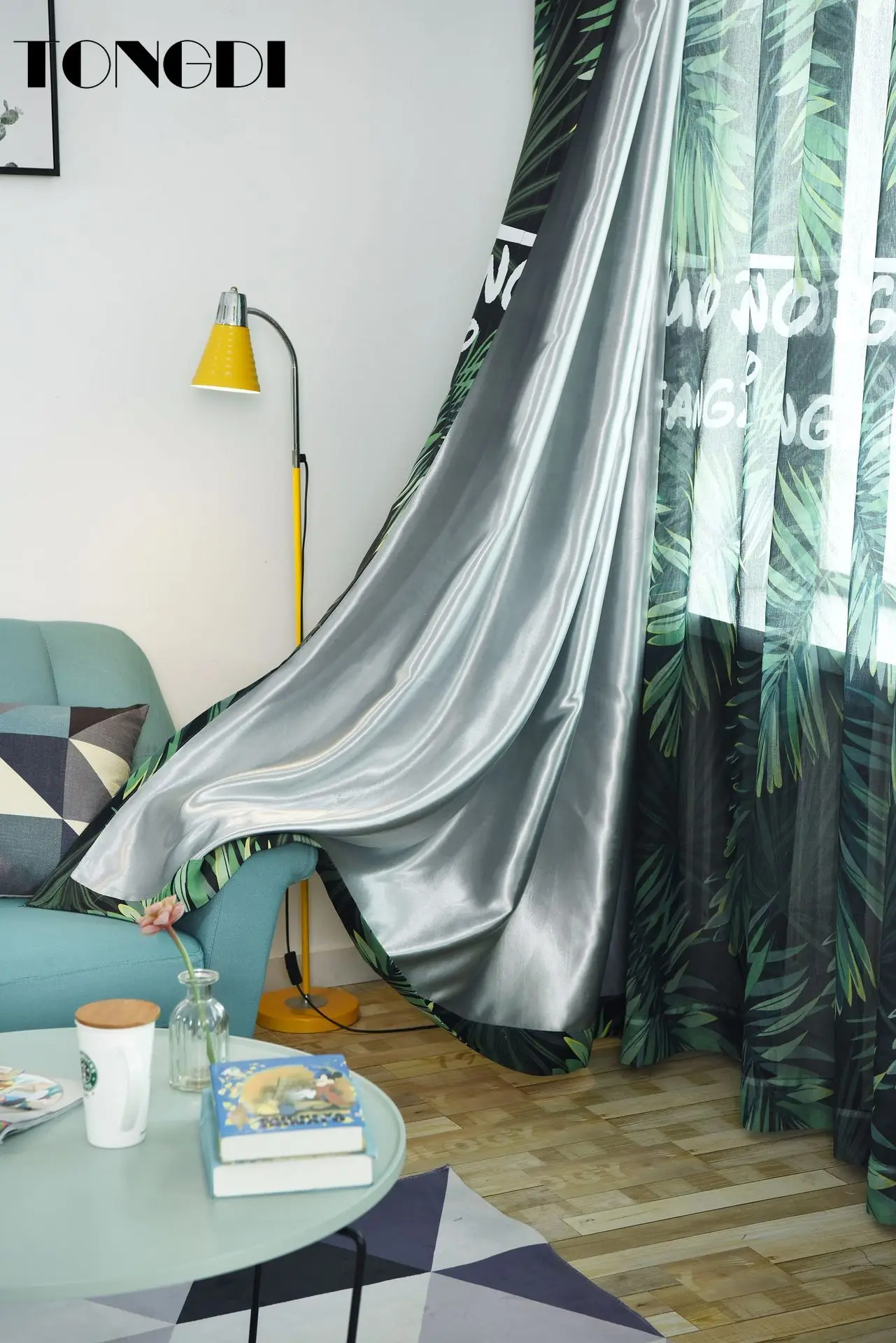 Затемняющие шторы с принтом TONGDI элегантные тропические для украшения дома