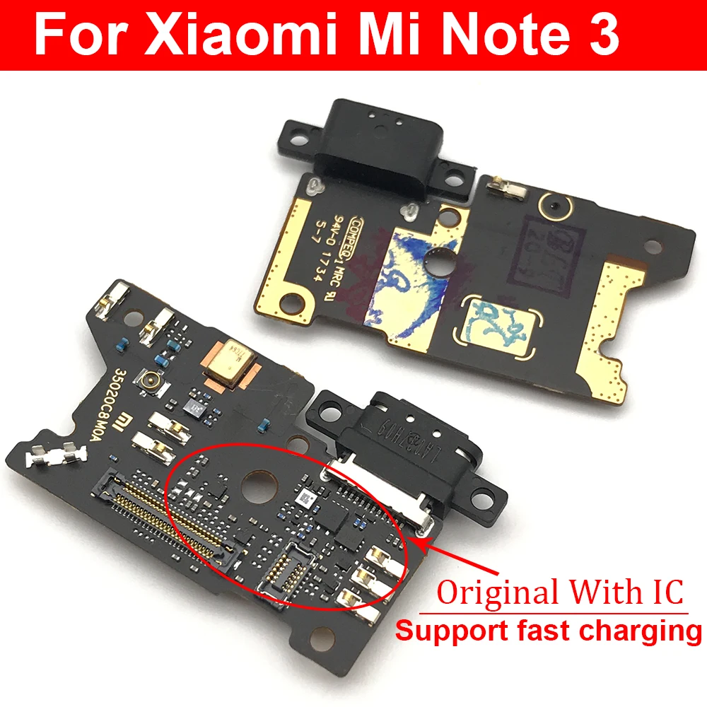 5 шт. плата зарядного устройства PCB Flex для Xiaomi Mi Note 3 USB порт разъем док станция