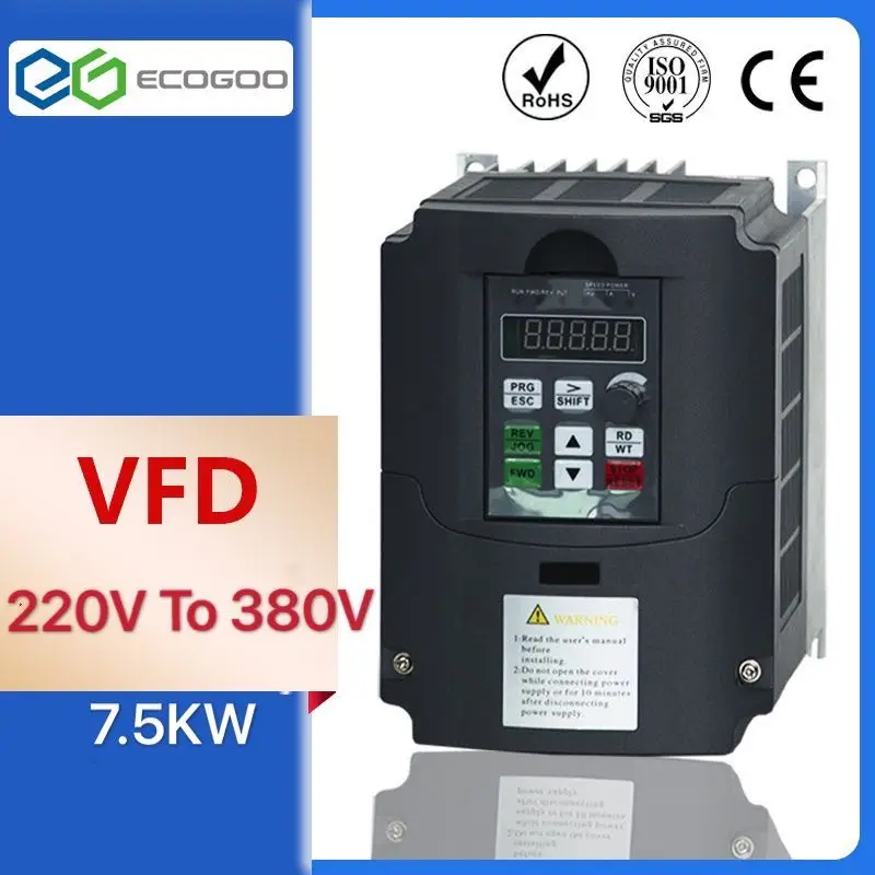 VFD AC 220V до 380V 7.5kw 10hp с переменной частотой привод ЧПУ преобразователь для 3-фазного