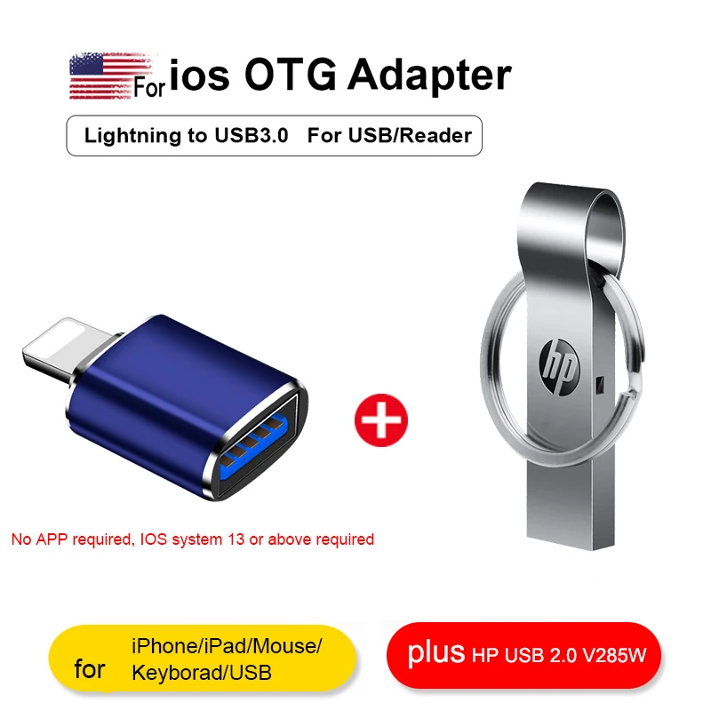 Адаптер для камеры HP Lightning USB iphone V285W 16 ГБ 32 64 iPhone 7 8 6 6s Plus 11Pro/iPad/Mouse/Keyborad|USB