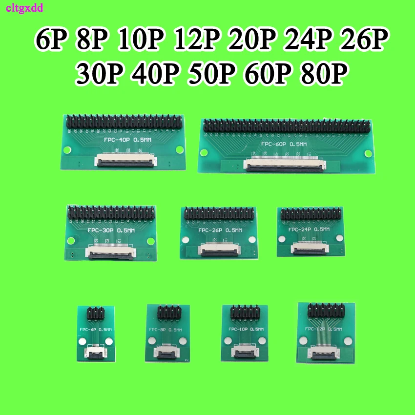 Cltgxdd DIY FPC/FFC плата адаптера 1 0 мм разъем прямая игла и изогнутый штырь 6P 12P 24P 30P 40P 50P