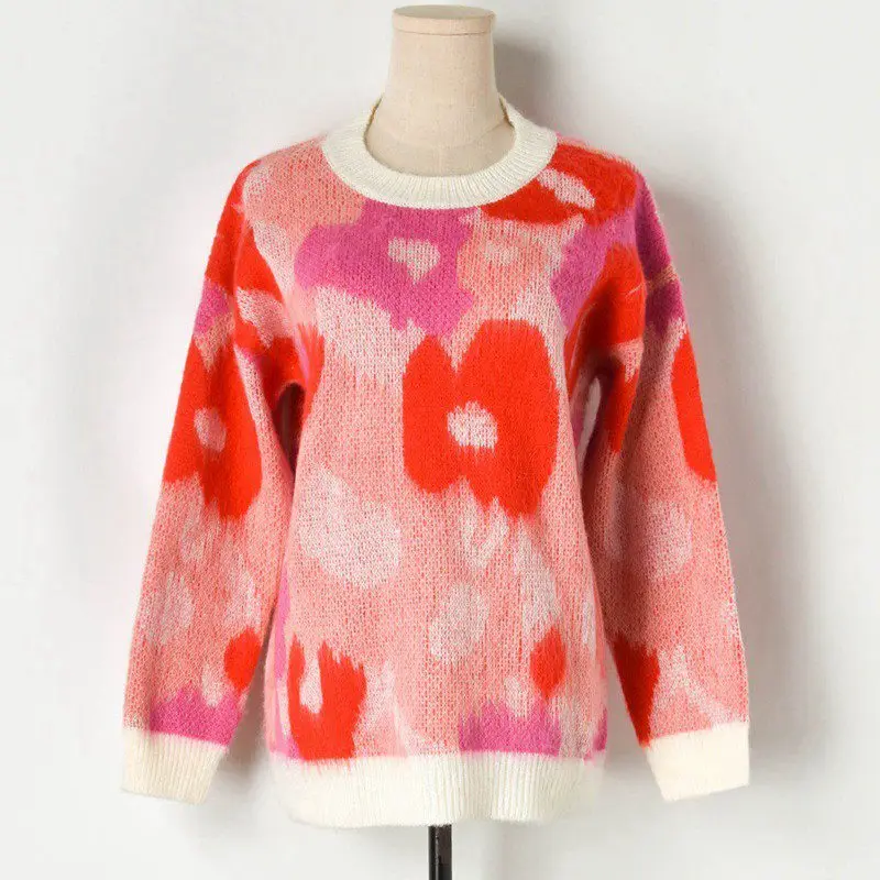 JOYDU новый осенне-зимний свитер из мохера Женский пуловер с круглым вырезом и