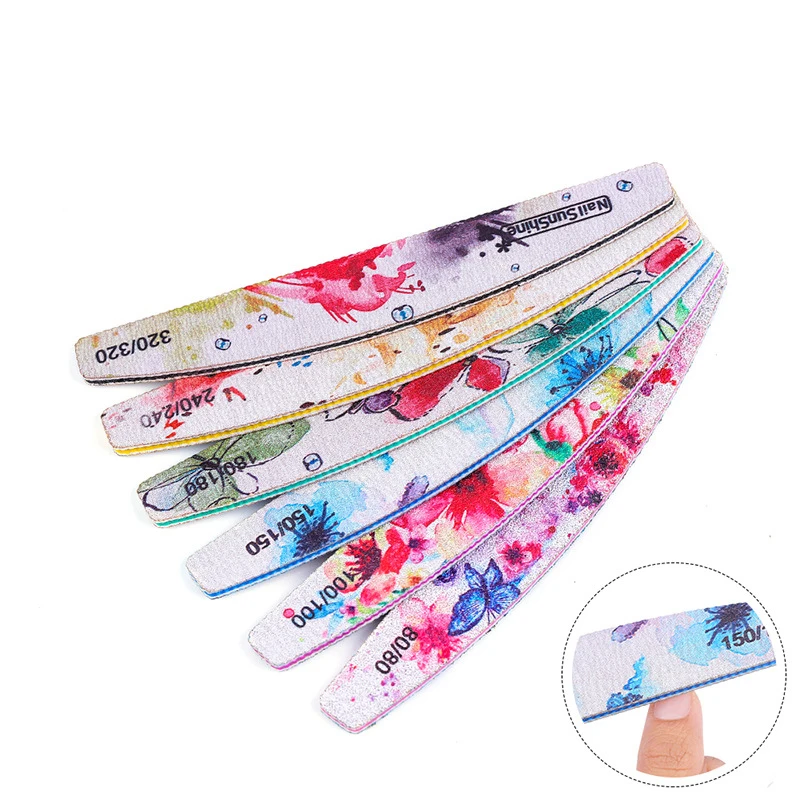 

6Pcs Professional Nail Art Files Kit Flower Buffer Polish Sanding Nails Tips Manicure Pedicure Tools Salon Accessory