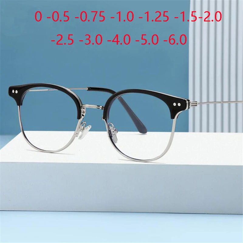 

Blue Light Blocking Women Cat Eye Prescription Glasses For The Nearsighted Myopia Photochromic Eyeglasses 0 -0.5 -0.75 To -6.0